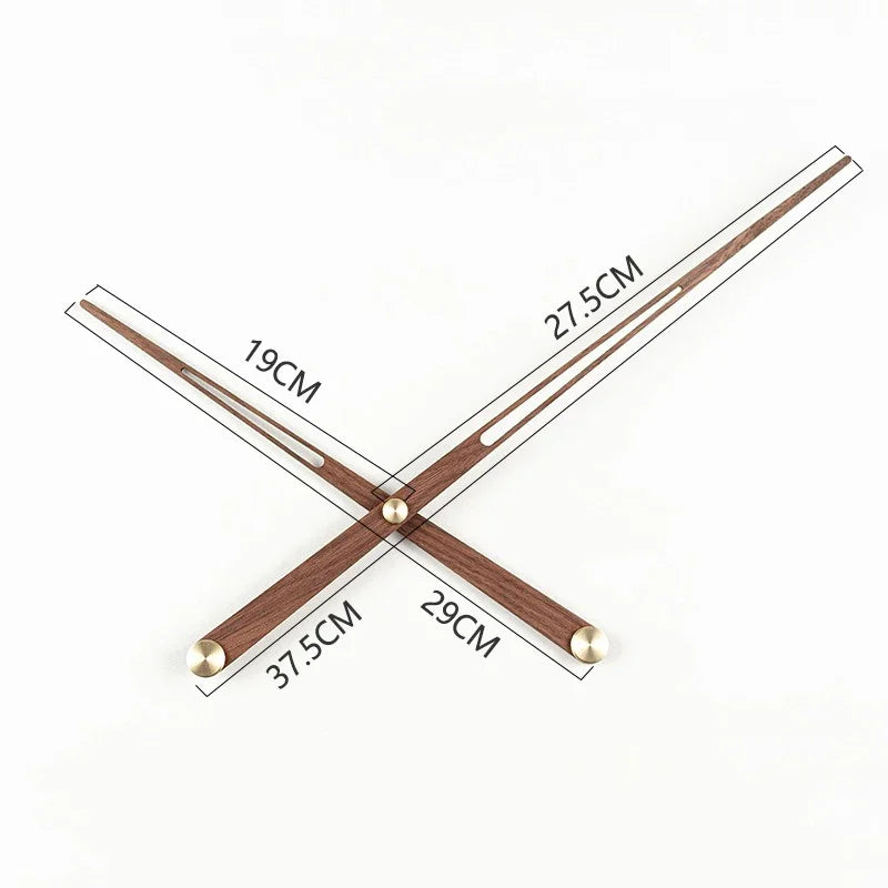 Big Wooden Wall Clock with Natural Walnut Finish