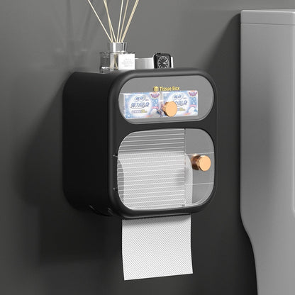 Space-Saving Wall Mount Toilet Paper Holder Storage