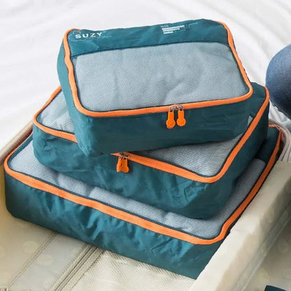 Compact Travel Bag Set 7-Piece Waterproof Luggage Organizer