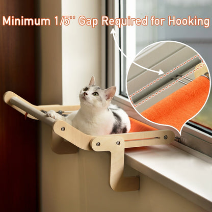 Cozy Pet Wooden Window Perch Bed