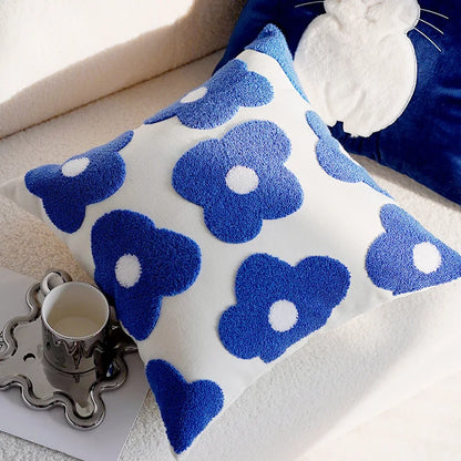 Colorful Floral Rabbit Pillow Cover