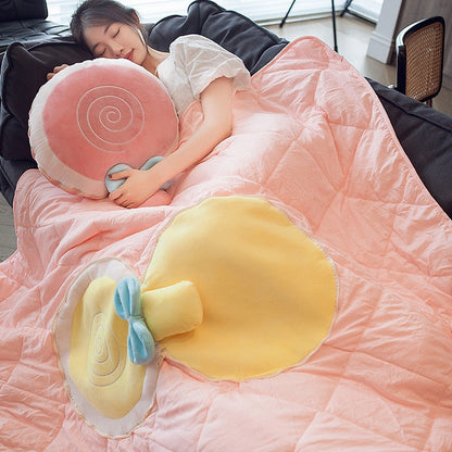 Cozy Portable Fruit Travel Blanket Pillow
