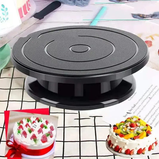 Rotating Cake Stand with 360° Spin, 28cm Square - Befez
