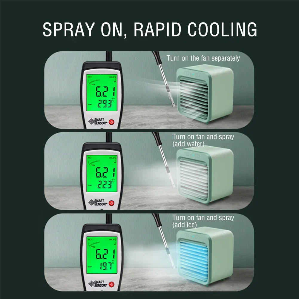 Compact 3-in-1 USB Mini Fan with Cooling & Humidify
