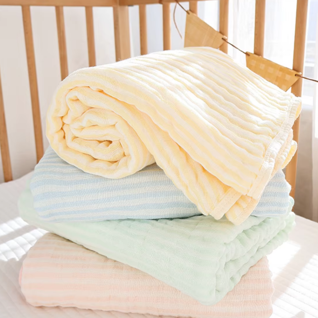 Soft 6-Layer Baby Swaddle Blanket Muslin Cotton Blend