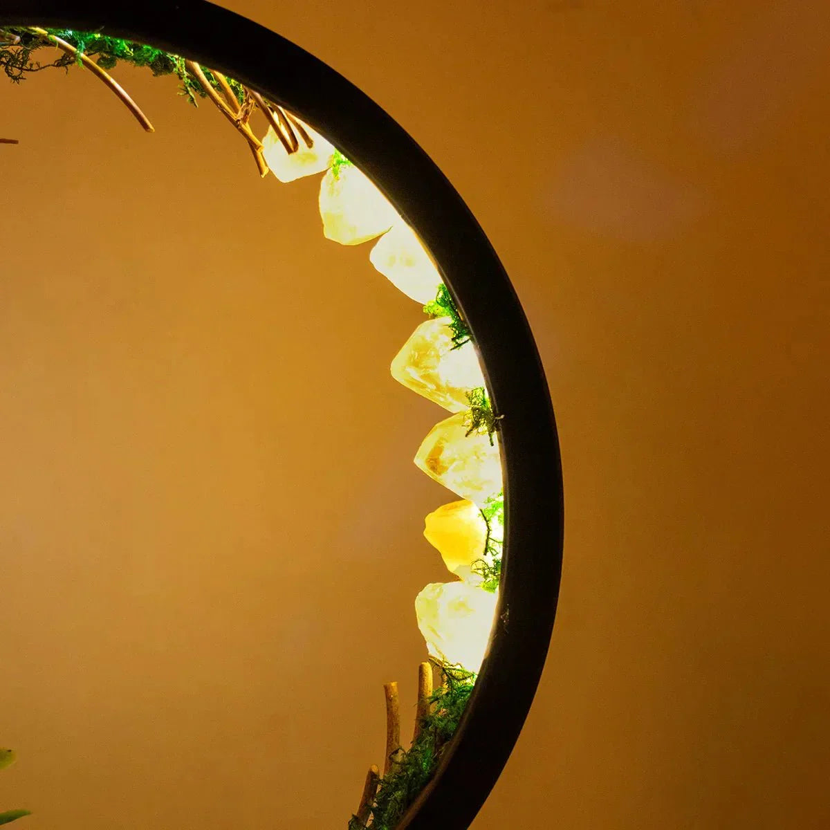 Beautiful Night Lamp with Green Crystal Accent