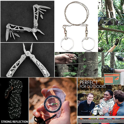 Ultimate 24-Piece Outdoor Survival Emergency Kit
