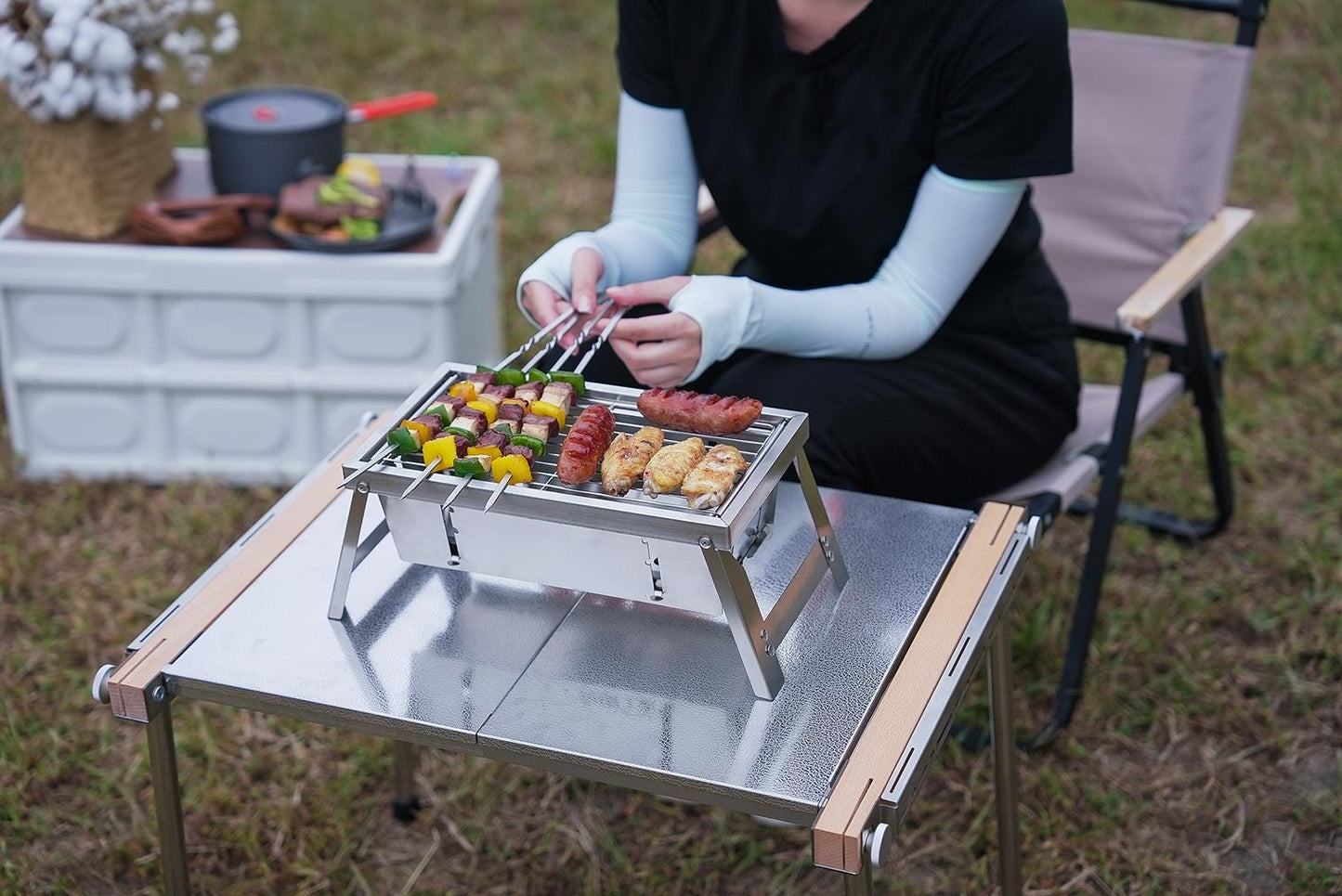 Portable Outdoor Stainless Steel Collapsible BBQ Grill