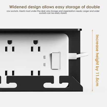 Easy Install Under Desk Cable Organizer Black Steel