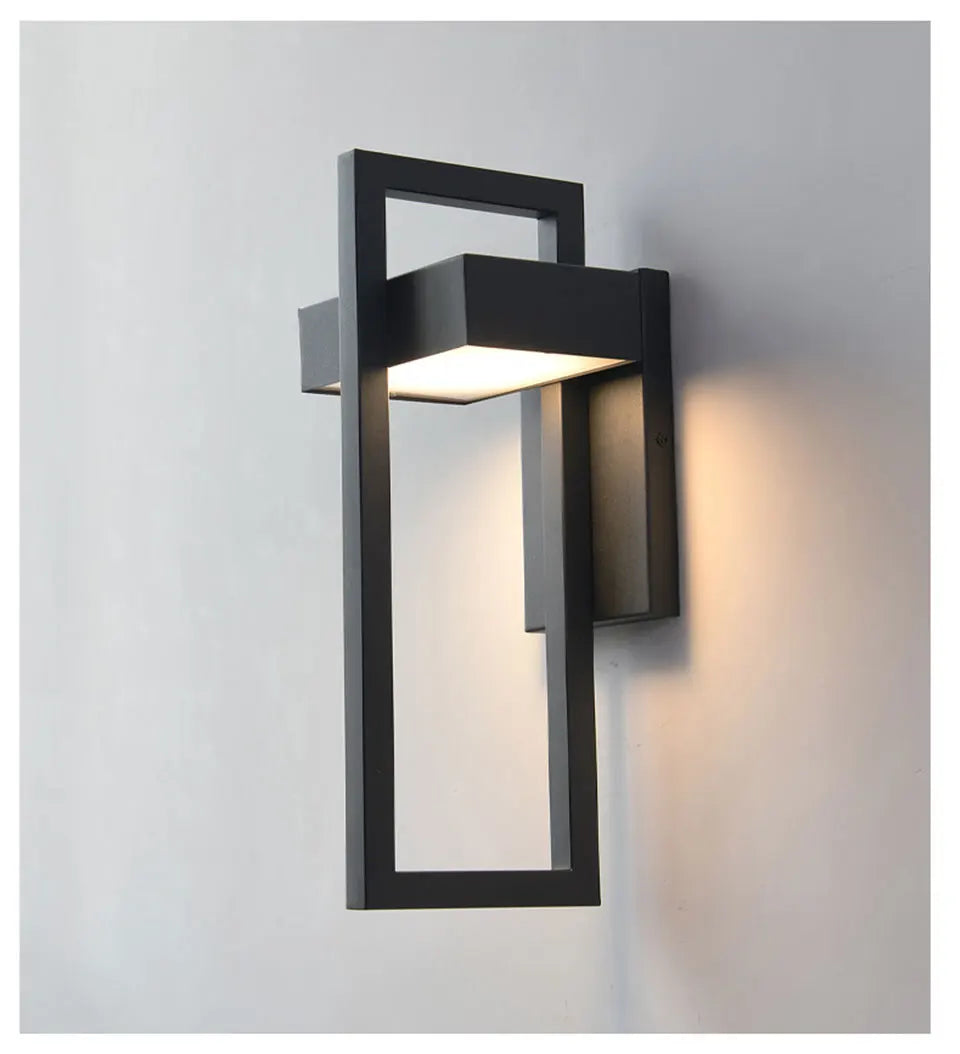 Outdoor LED Wall Lamp, Waterproof, Black Metal 10W