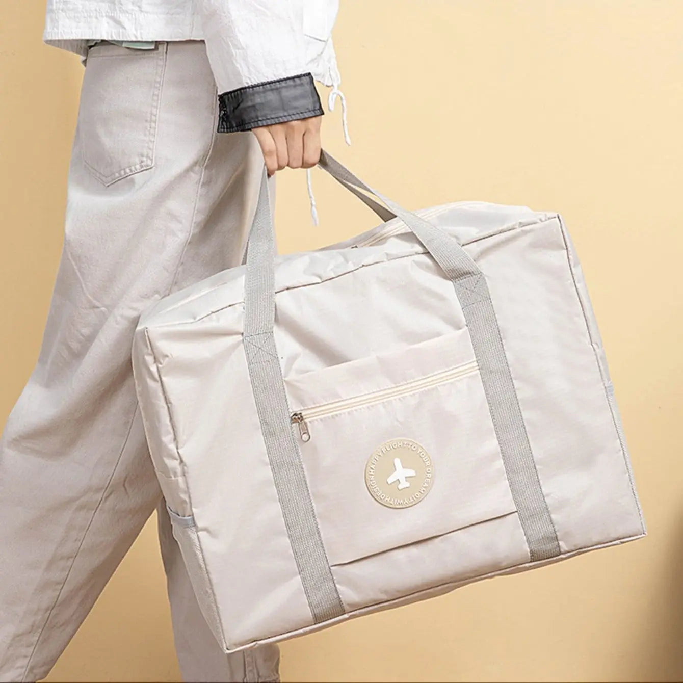 Durable Folding Travel Duffel Bag with Extra Pockets