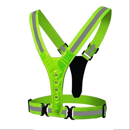 Visible LED Safety Vest with Adjustable Straps and Rechargeable Lights
