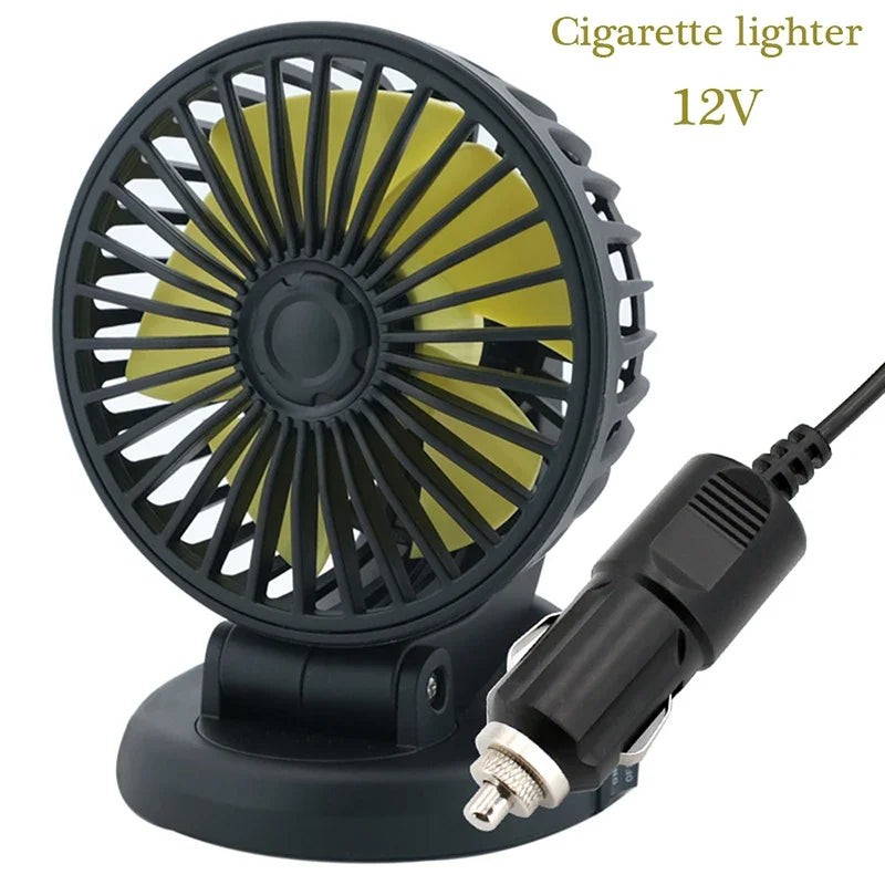 Portable Car Fan with USB & Cigarette Lighter Adapter - Befez