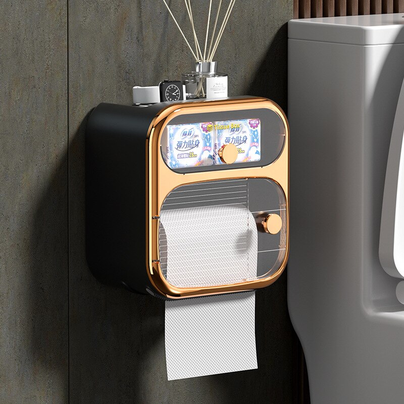 Space-Saving Wall Mount Toilet Paper Holder Storage - Befez