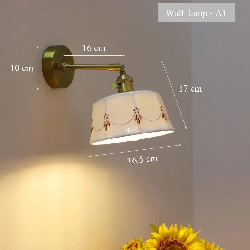 Vintage Style Japanese Wall Light with Switch