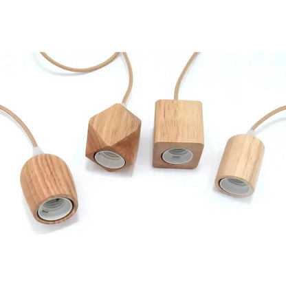 Rustic Wood Hanging Lamp with Warm Glow