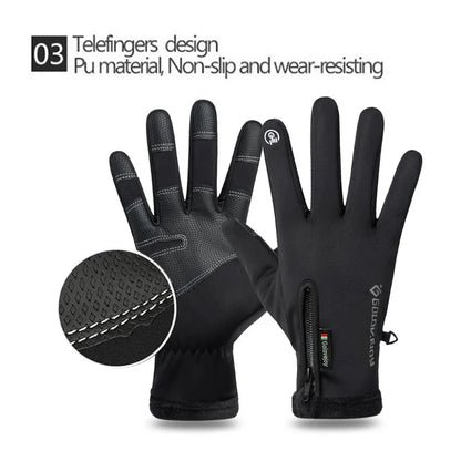Warm Waterproof Motorcycle Gloves with Fleece Lining - Befez