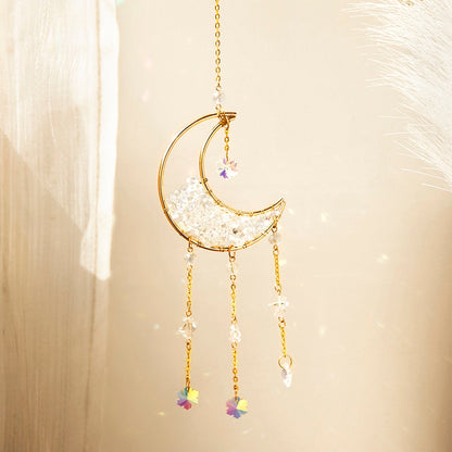 Sparkling Glass Moon Wall Decoration