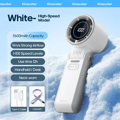 Portable Rechargeable Fan with 100 Speed Settings