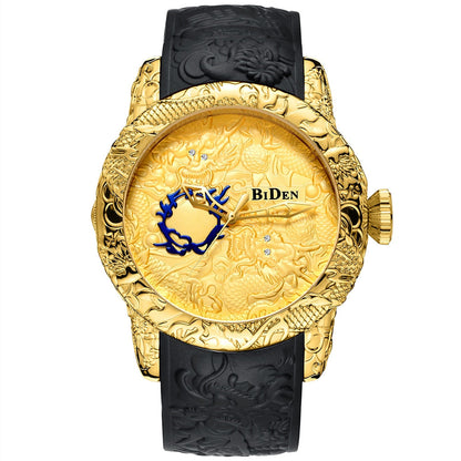 Vintage Dragon Quartz Leather Watch