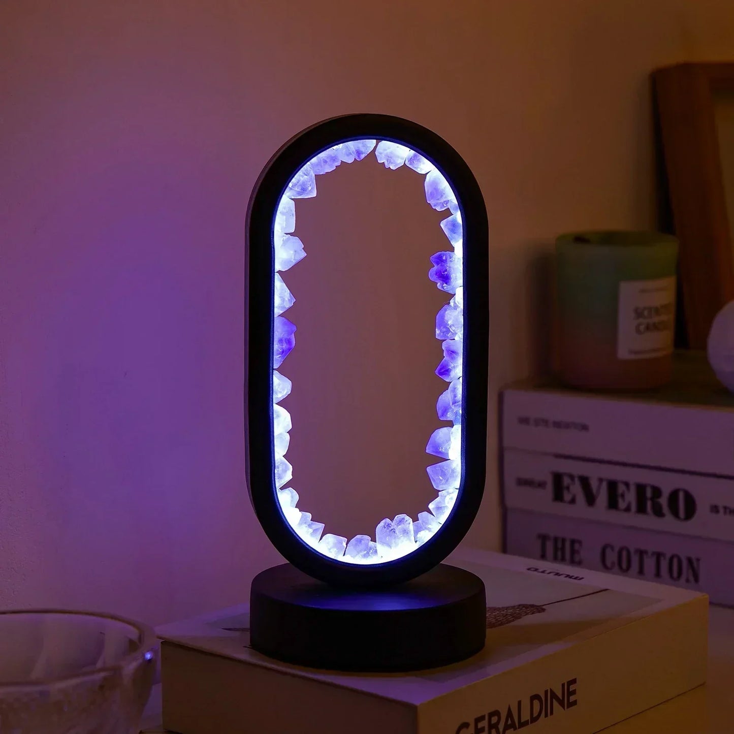 Purple Crystal Table Lamp