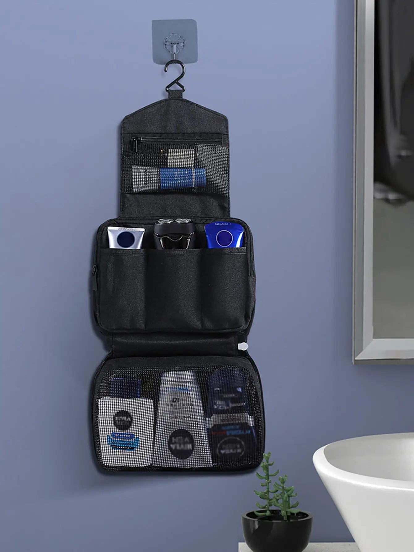 Compact Travel Toiletry Bag with Wet Dry Separator
