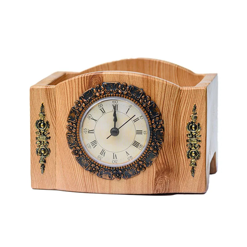 Rustic Floral Table Clock Decoration