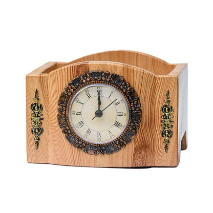 Rustic Floral Table Clock Decoration