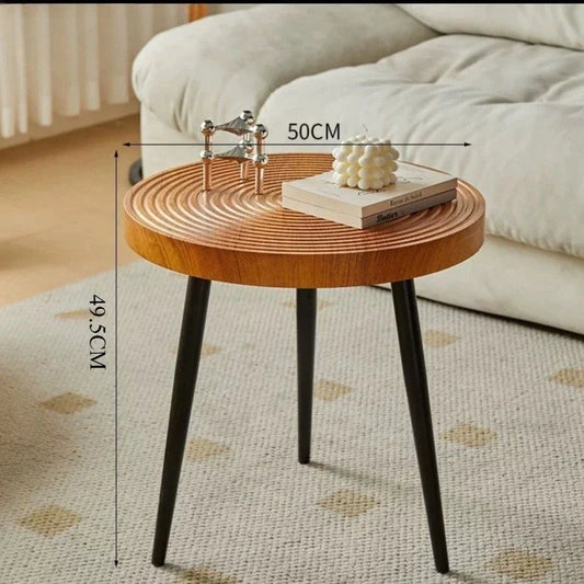 Round Wood Coffee Table Minimalist Living Room Furniture - Befez