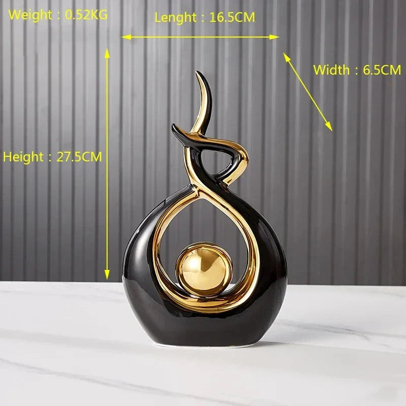 Minimalist Ceramic Decor Figure for Home Office