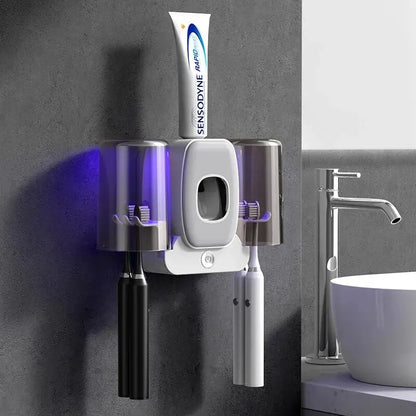 UV Toothbrush Sanitizer with Automatic Dispenser