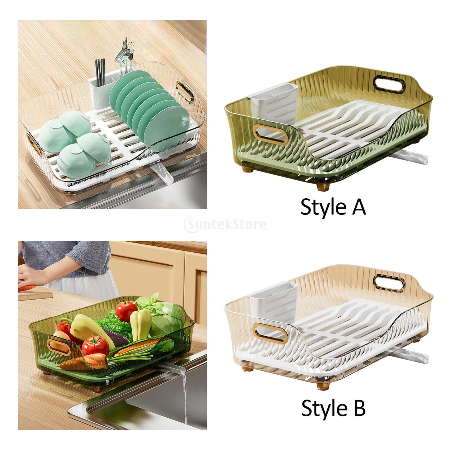 Compact Folding Dish Rack Veggie Holder Basket