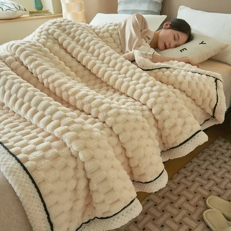 Soft Fuzzy Velour Blanket for Bed and Sofa