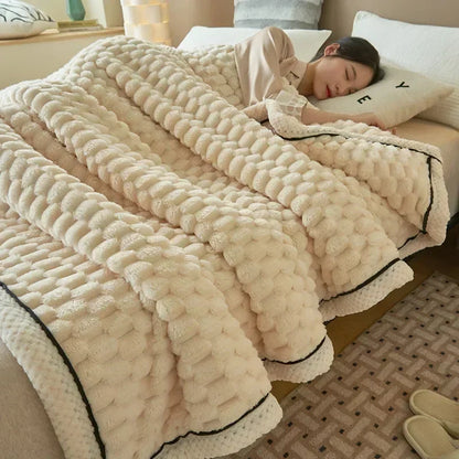 Soft Fuzzy Velour Blanket for Bed and Sofa