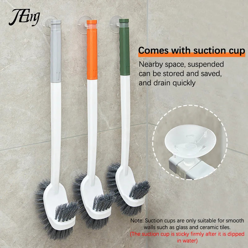 Compact Double Sided Toilet Brush with Long Handle
