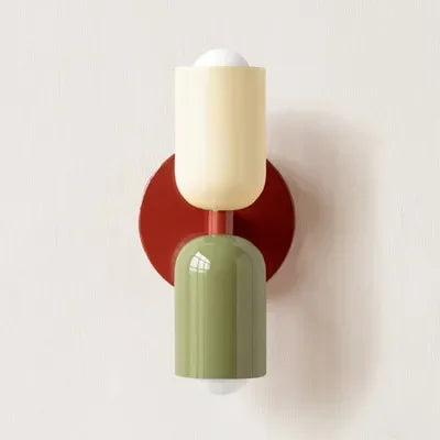 Simple LED Wall Light Cream Double Header Lamp