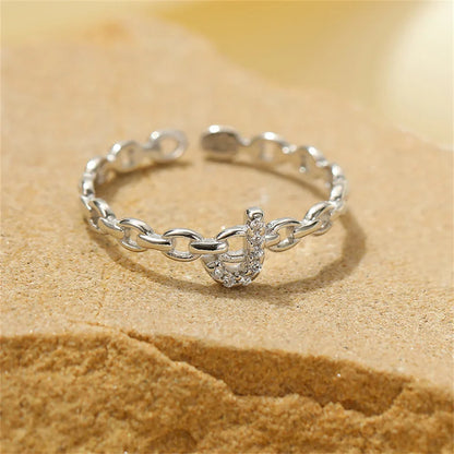 Delicate Diamond Initial Letter Ring