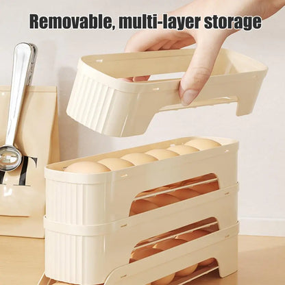 Clear 4-Tier Rolling Egg Storage Container