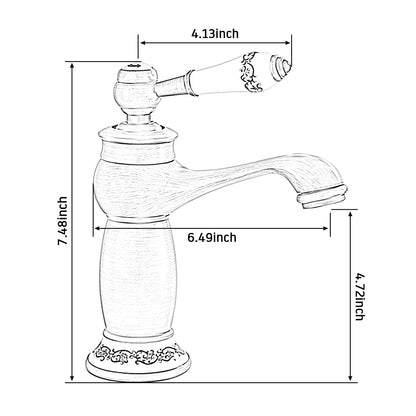 Classic Bronze Faucet with Ceramic Knob