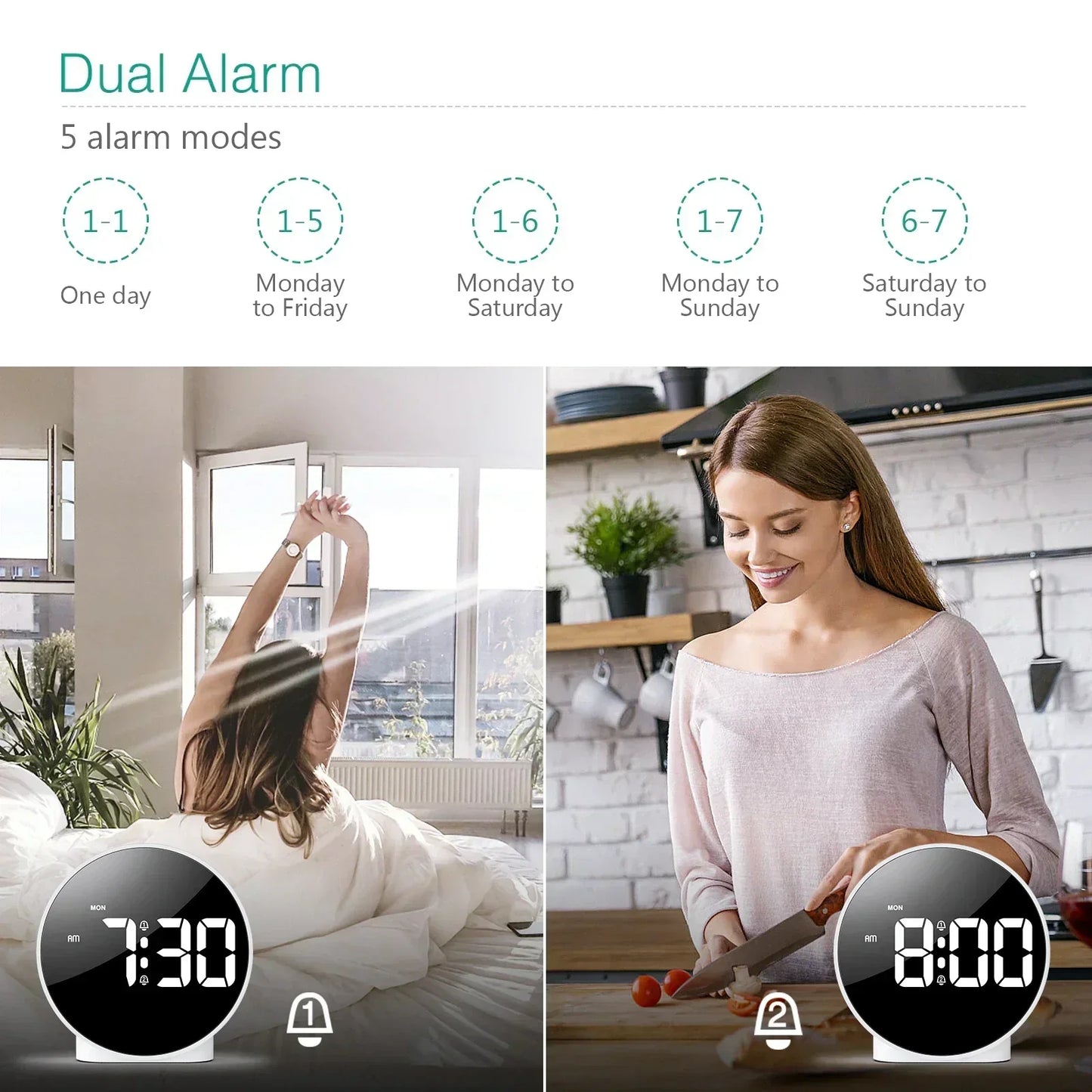 Befez Compact LED Desk Clock