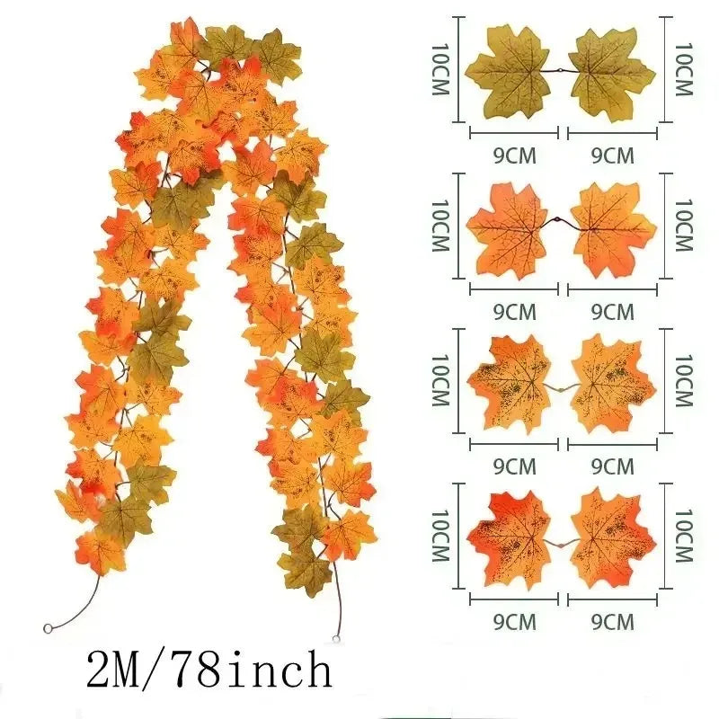 Befez Autumn Artificial Leaf Garland for Home Decor