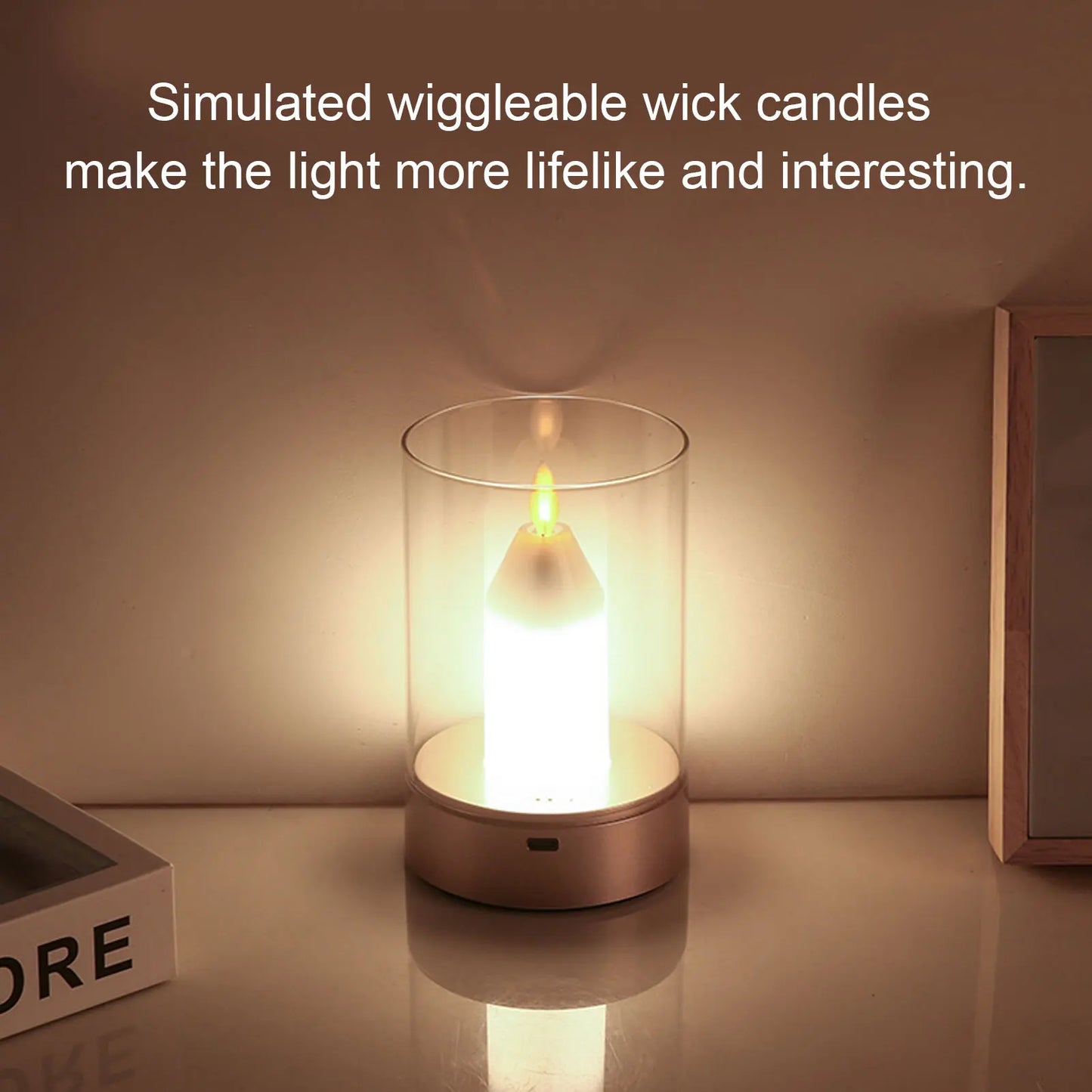 Smart LED Candle with Dimmer and USB Charging