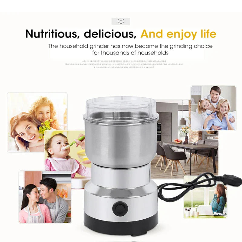 Compact Electric Grinder - 300ml Fine Mill for Coffee, Spices