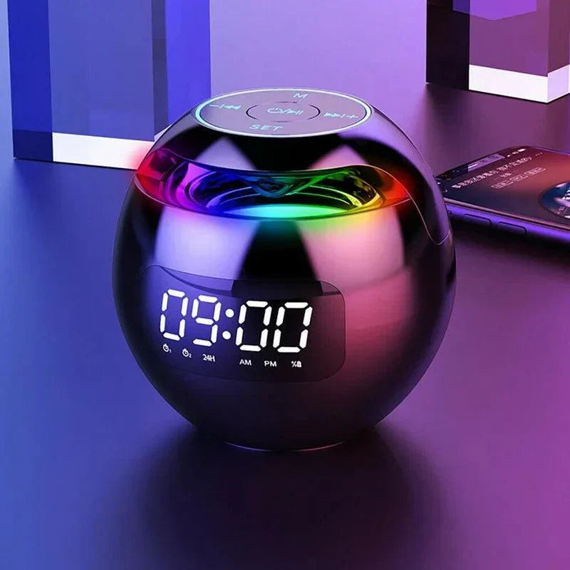 Compact Bluetooth Speaker Alarm Clock with LED Light - Befez