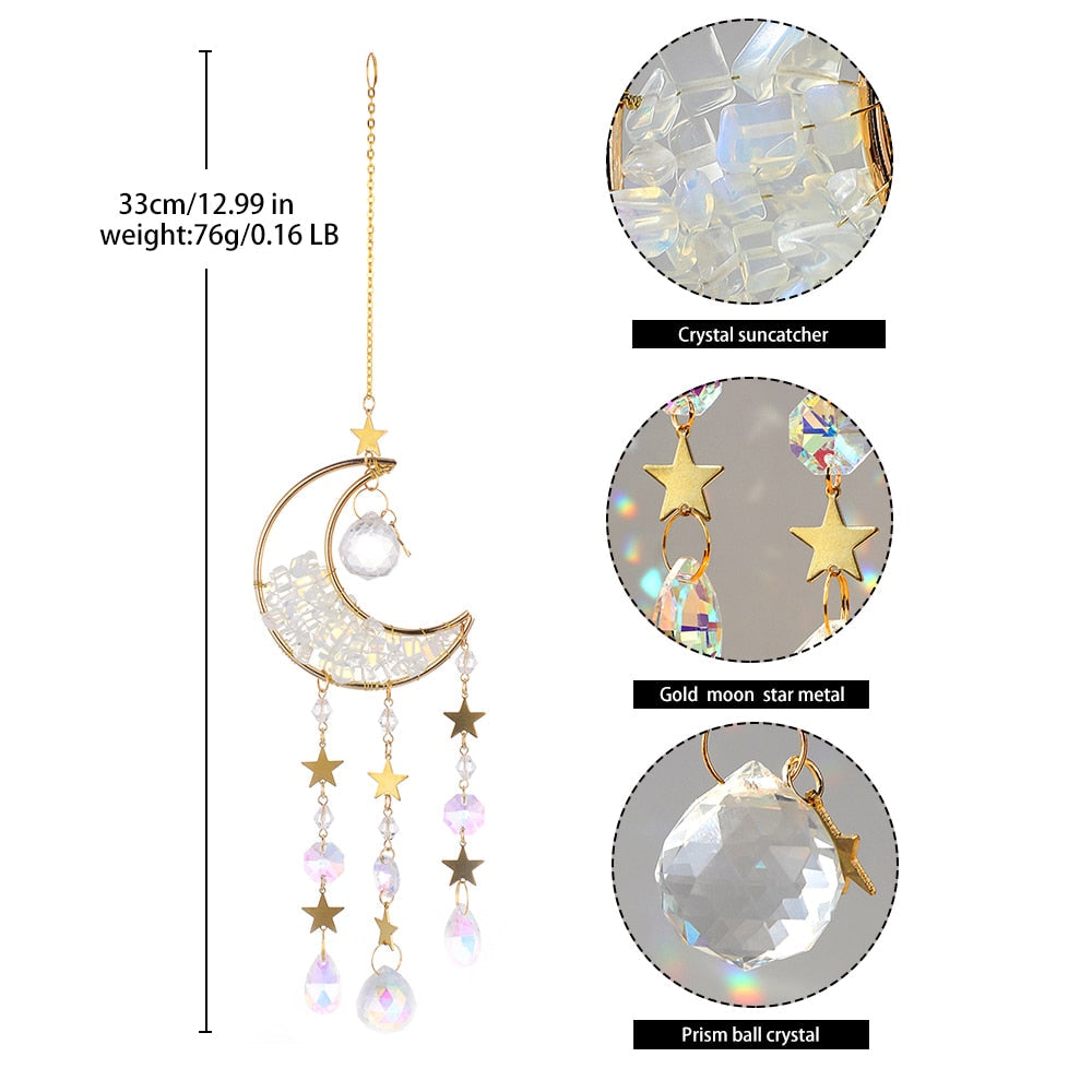 Sparkling Glass Moon Wall Decoration