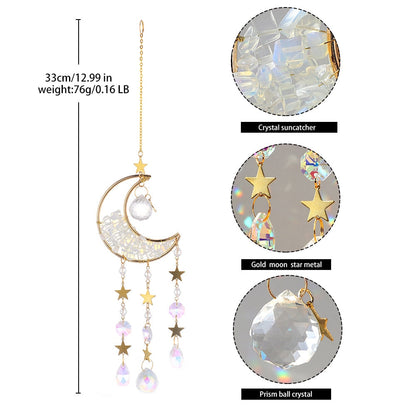 Sparkling Glass Moon Wall Decoration