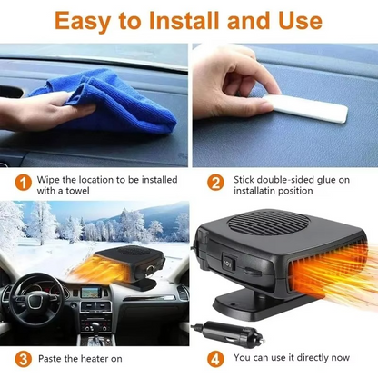Compact Car Heater Defroster with Cooling Fan