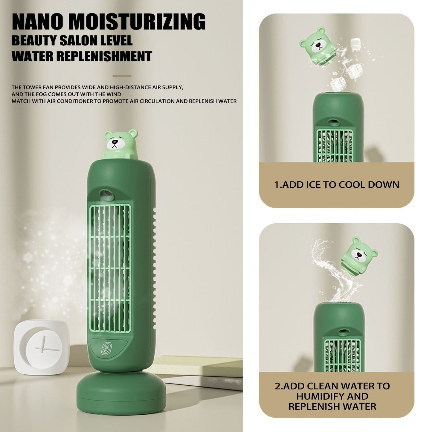 Compact Bear Portable Misting Fan