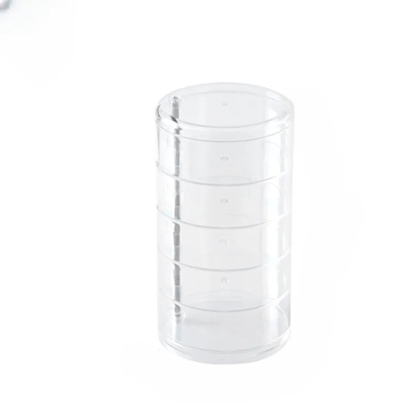 Clear 5 Tier Rotating Jewelry Organizer Box