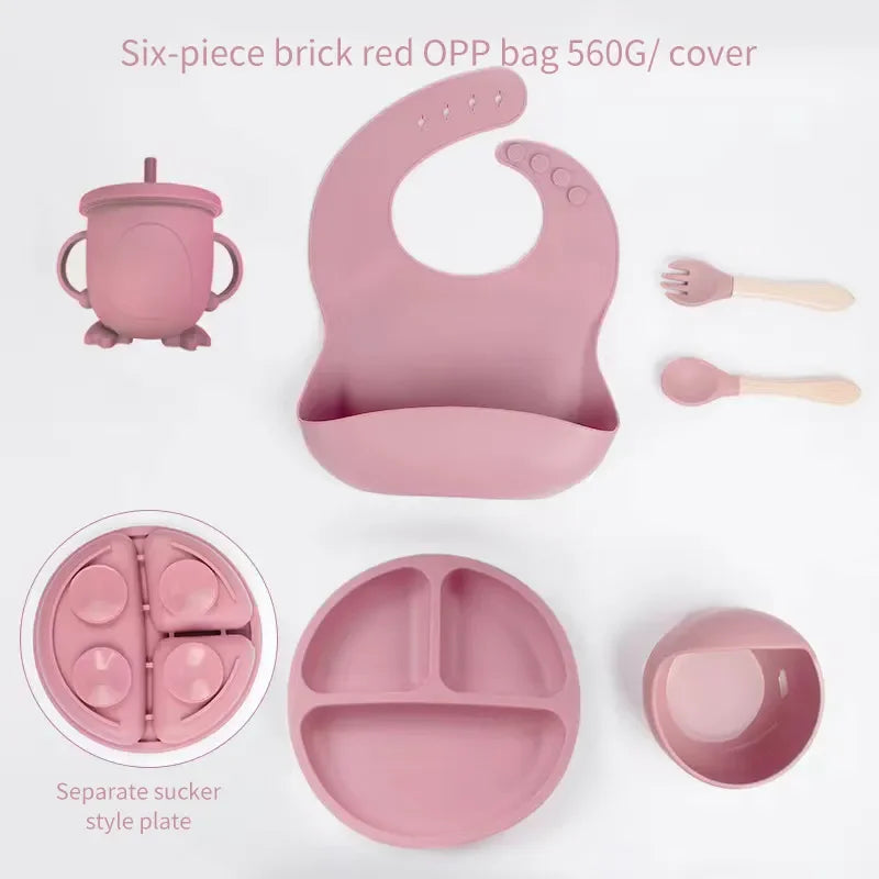 Soft Baby Feeding Set - 6 Piece Silicone Kit